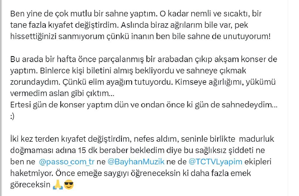 Tan Taşçı konserine gelen hayranının sitem etmesine karşılık verdi