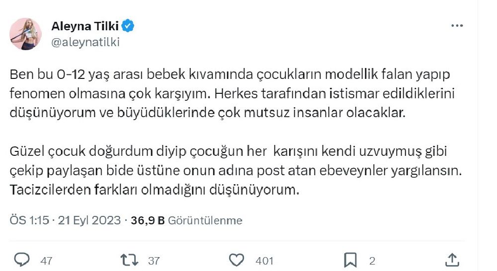 Aleyna Tilki'den şok açıklama: Ebeveynler yargılansın