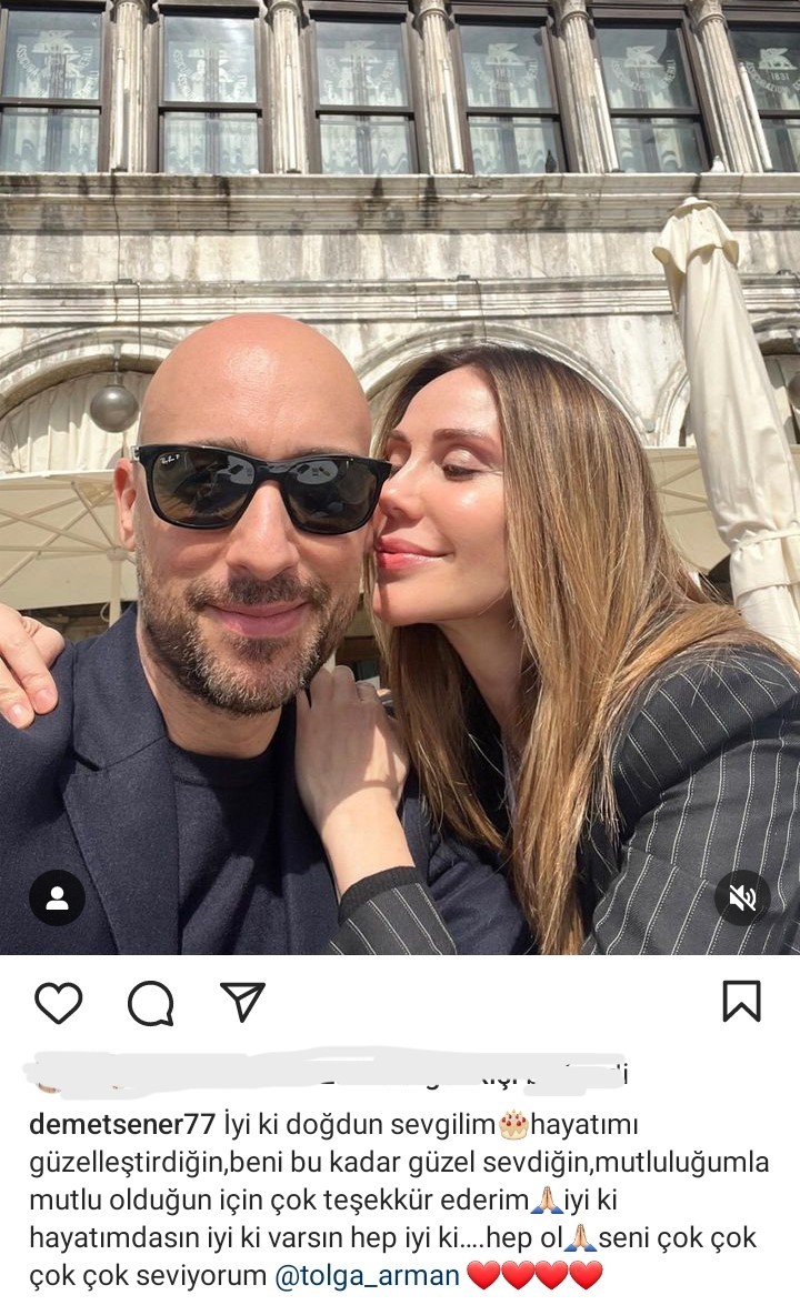 Demet Şener'den sevgilisi Tolga Arman'a duygusal mesaj