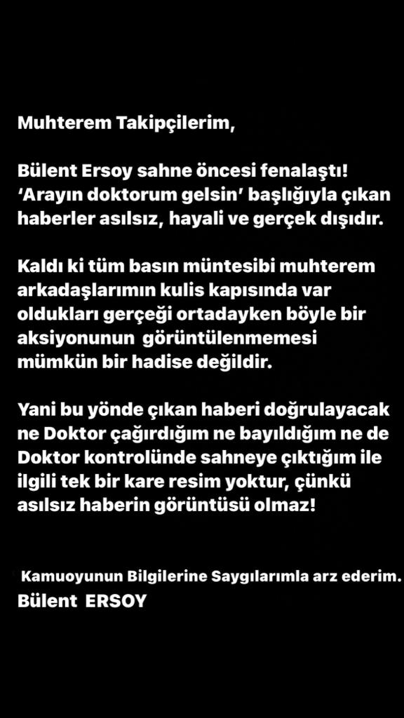 Bülent Ersoy'dan "sahne öncesi fenalaştı" iddialarına yanıt