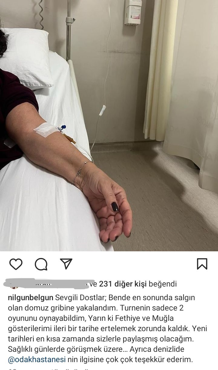 Ünlü sanatçı Nilgün Belgün hastanelik oldu