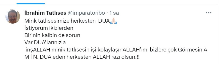 İbrahim Tatlıses ikiz torunlarından birinin kalbinde sorun olduğunu söyleyip dua istedi