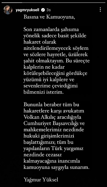 Yağmur Yüksel suç duyurusunda bulunduğunu açıkladı!