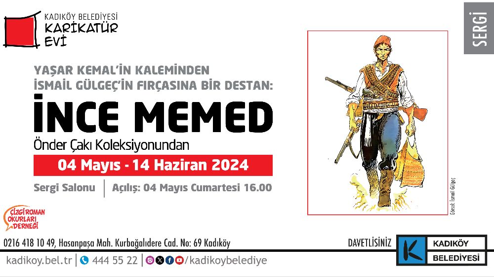 İnce Memed Karikatür Sergisi sanatseverle buluşuyor