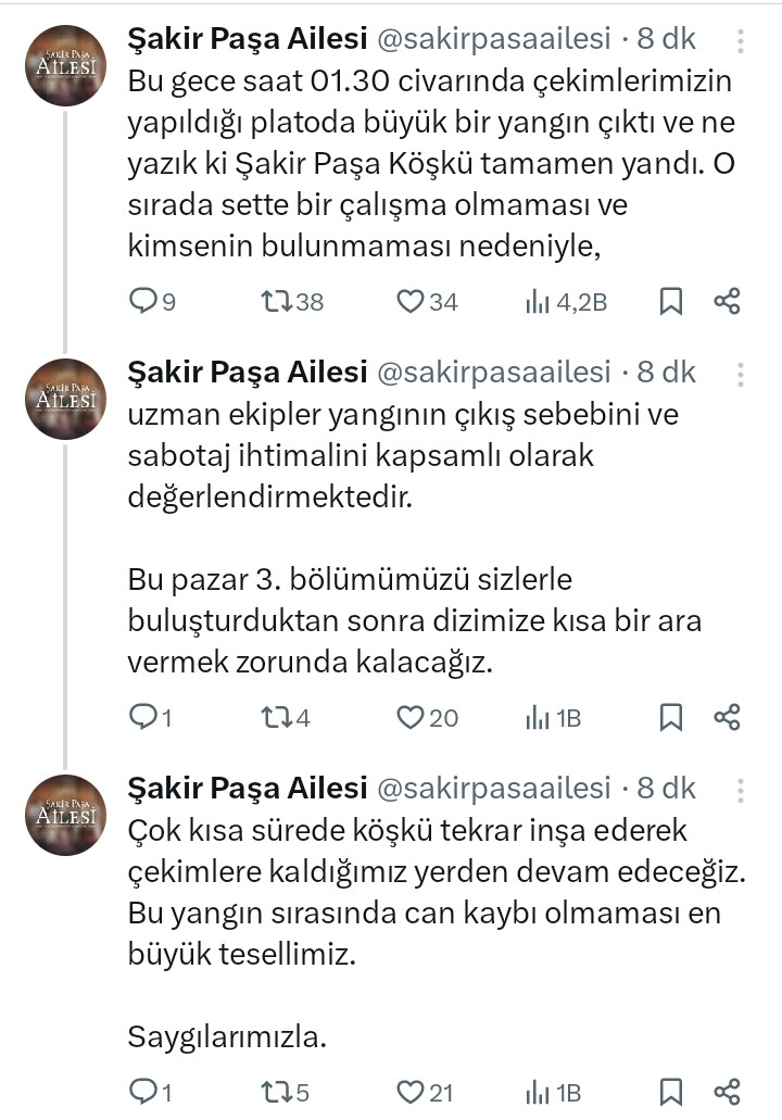 'Şakir Paşa Ailesi: Mucizeler ve Skandallar' dizisinde korku dolu anlar! Köşk tamamen yandı