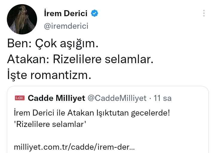 İrem Derici&#039;den Sevgilisi Atakan Işıktutan&#039;a Romantizm Göndermesi