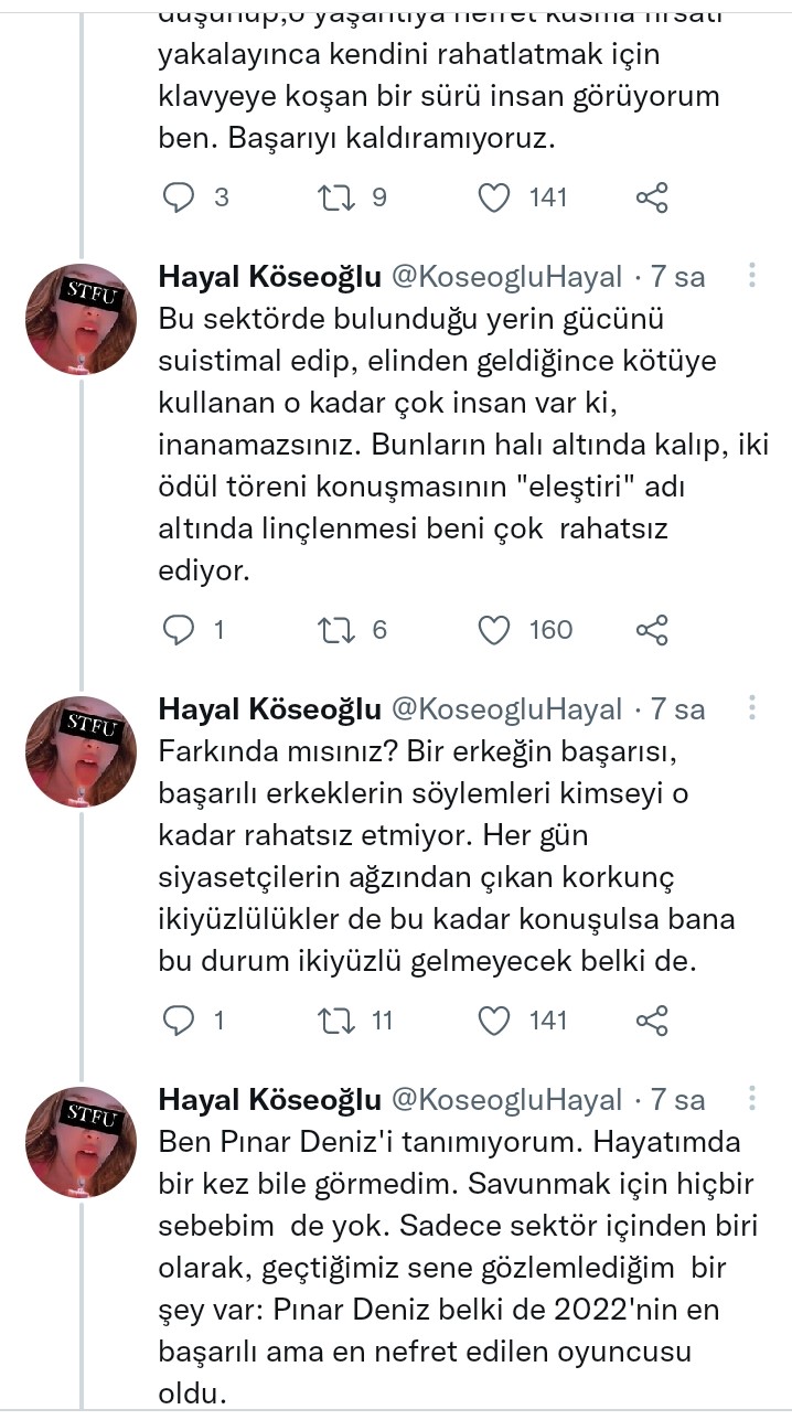 Hayal Köseoğlu&#039;ndan Pınar Deniz&#039;e: Nefret Edilen Oyuncu