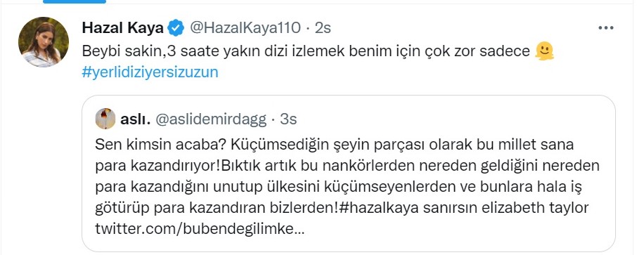 Hazal Kaya Kendisine &#039;Nankör&#039; Diyen Takipçisine Bakın Ne Cevap Verdi?