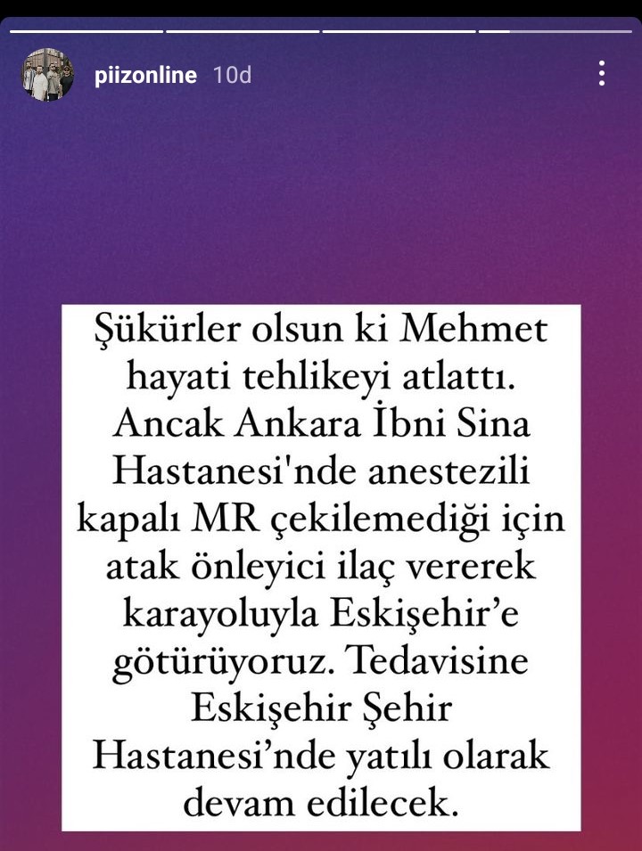 Mehmet Dudarık Hayati Tehlikeyi Atlattı 