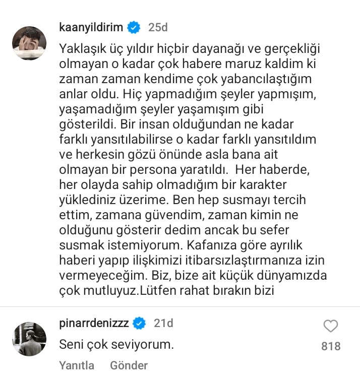 Kaan Yıldırım&#039;dan Flaş Ayrılık Açıklaması 