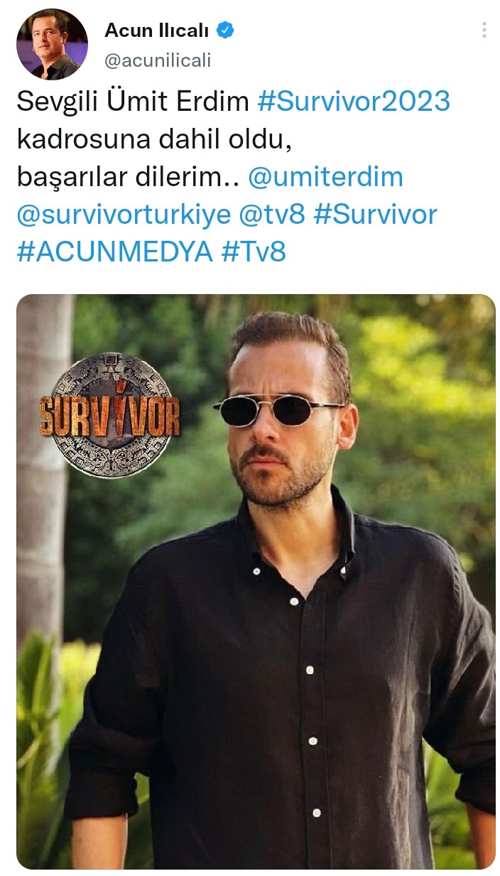 Ümit Erdim Survivor&#039;a Katılıyor
